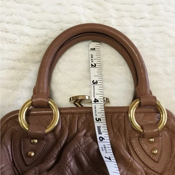 Marc Jacobs Brown Quilted Leather Stam Bag